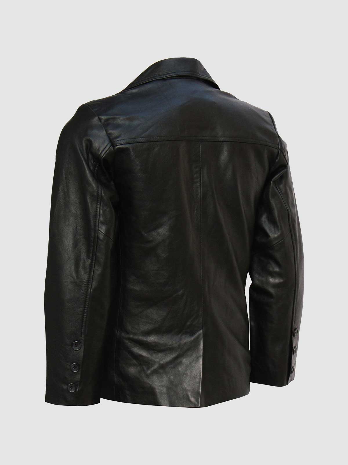 CLASSIC BLACK LEATHER COAT