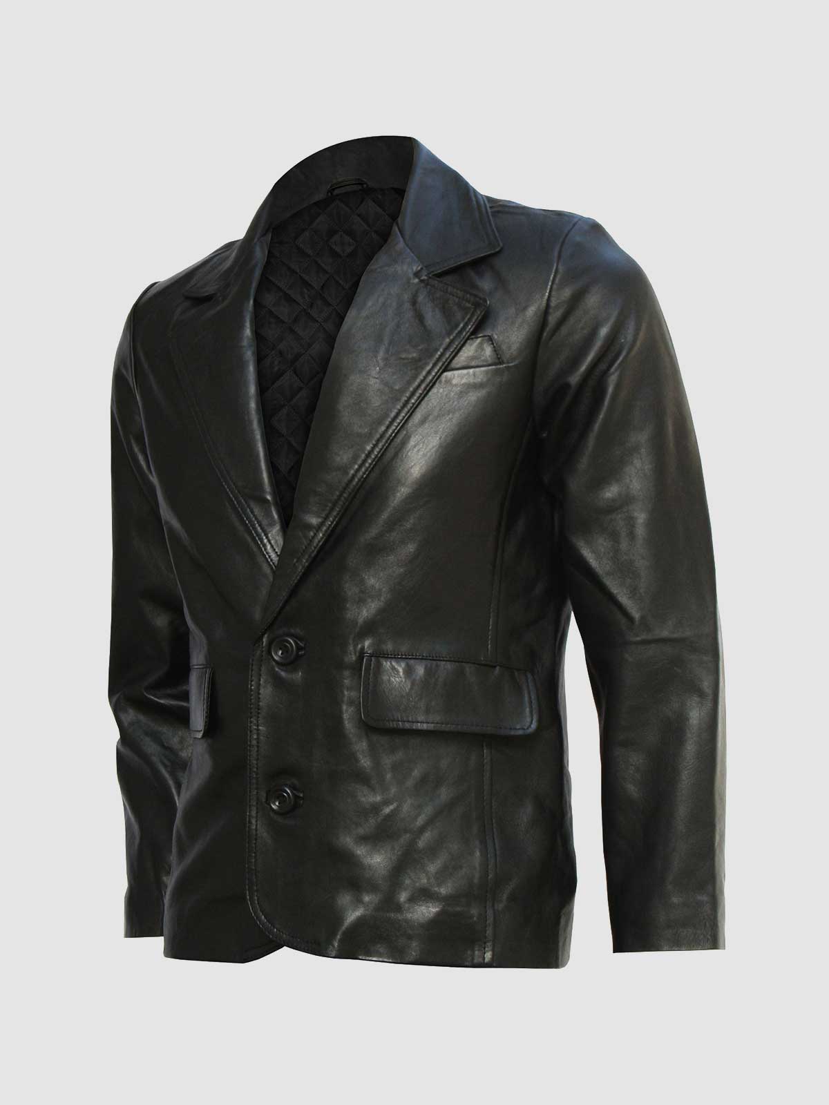 CLASSIC BLACK LEATHER COAT