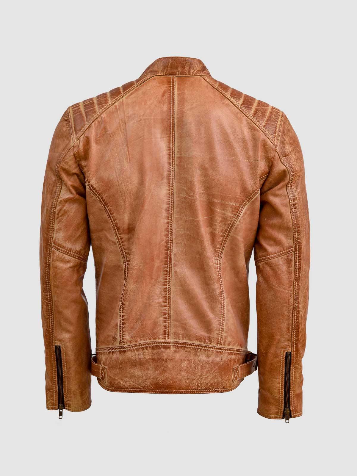 WAXED TAN LEATHER JACKET