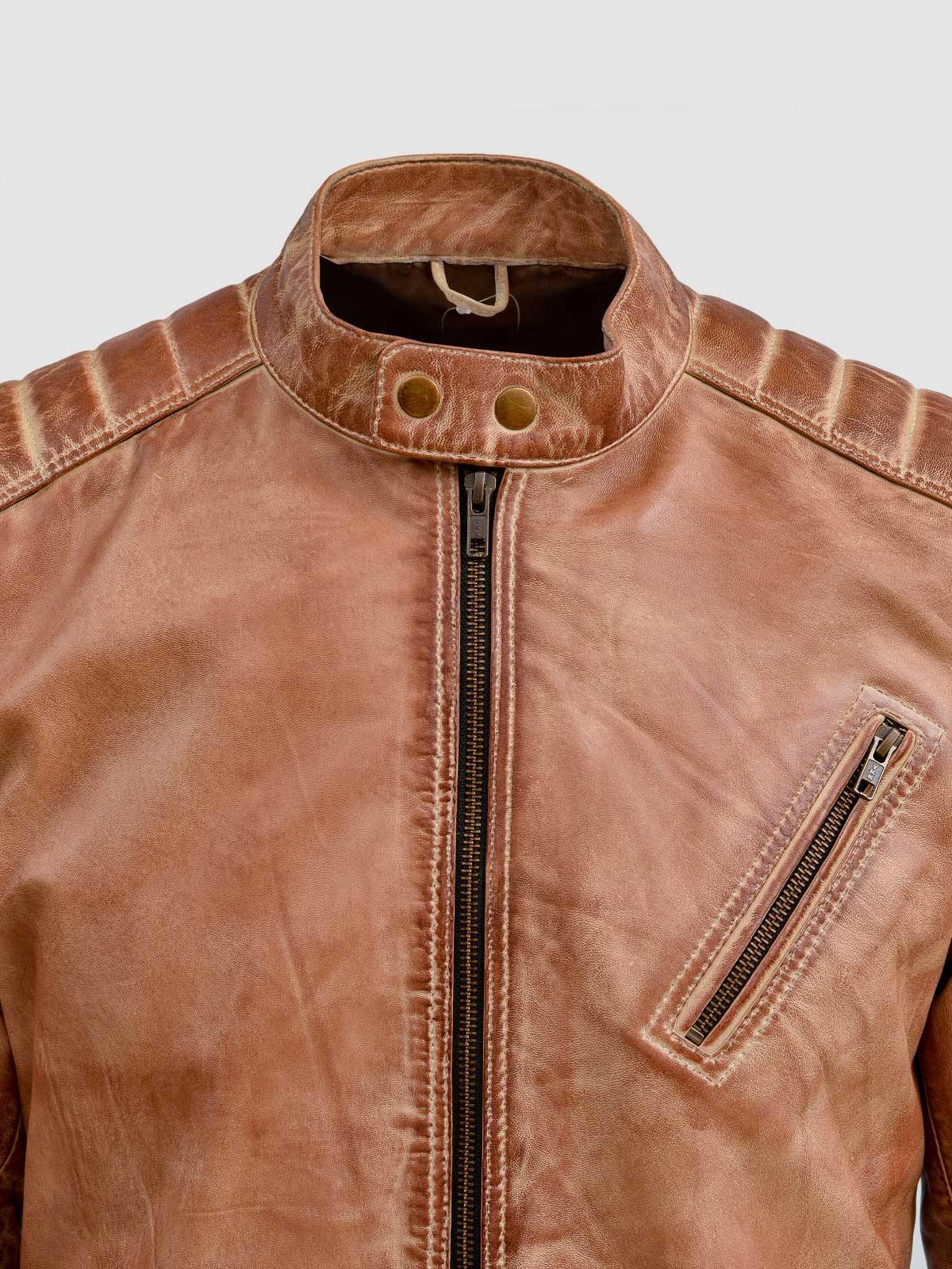 WAXED TAN LEATHER JACKET